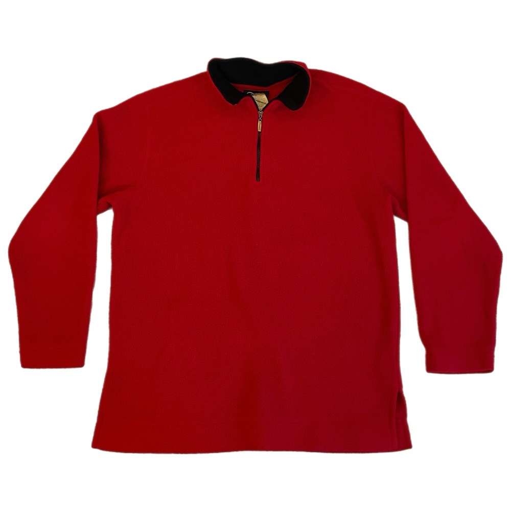 Vintage Red Quarter-Zip Fleece Sweatshirt